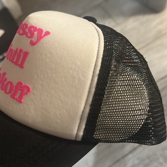 Classy Until Kickoff Baseball Cap Football Hat - Black/White with Pink NWT - Picture 3 of 4